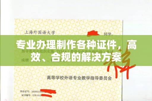 大连专业办理制作各种证件，高效、合规的解决方案