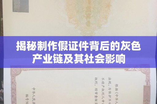 大连揭秘制作假证件背后的灰色产业链及其社会影响
