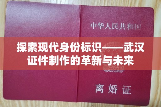 大连探索现代身份标识——武汉证件制作的革新与未来